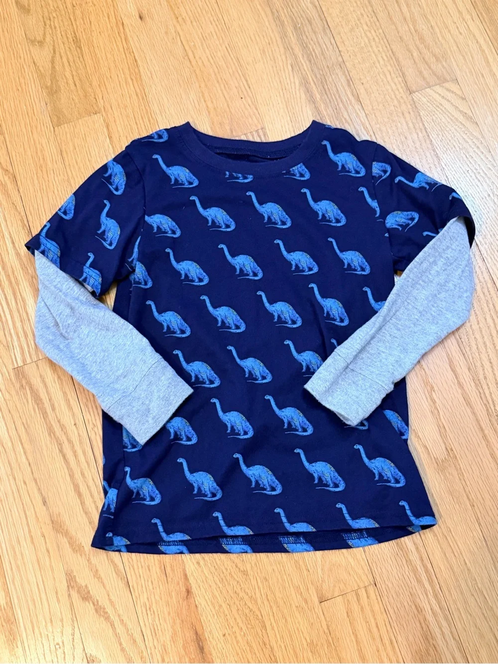 The Children's Place 2-Pack Dinosaur Long Sleeve Tops - Navy & Light Blue